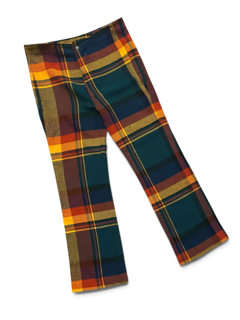 1960s 1970s RARE Plaid Bellbottom Pants , Size 33” x 30” vintage